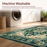 Ultra Soft Area Rug, Non Slip, Stain Resistant, Washable Area Rugs for Living Room, Bedroom, Timeless Elegant Green Palette(Green)