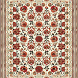 Ultra Soft Area Rug, Non Slip, Stain Resistant, Washable Area Rugs for Living Room, Bedroom, Vintage Floral Non-Slip Bedroom Area Carpet(White)