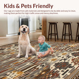 Ultra Soft Area Rug, Non Slip, Stain Resistant, Washable Area Rugs for Living Room, Bedroom, Charming Rustic Irregular Animal Motif(Beige)
