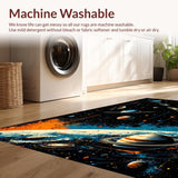 Ultra Soft Area Rug, Non Slip, Stain Resistant, Washable Area Rugs for Living Room, Bedroom, Educational Stellar Map Illustration(Blue)