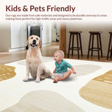 Ultra Soft Area Rug, Non Slip, Stain Resistant, Washable Area Rugs for Living Room, Bedroom, Modern Speckled Beige Area with Abstract Animal Inspired Design(Beige)
