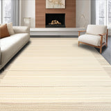 Ultra Soft Area Rug, Non Slip, Stain Resistant, Washable Area Rugs for Living Room, Bedroom, Sleek Contemporary Beige Textural Harmony(Beige)