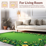 Ultra Soft Area Rug, Non Slip, Stain Resistant, Washable Area Rugs for Living Room, Bedroom, Nature-Inspired Circular Rug for Living Room Decor(Green)