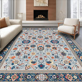 Ultra Soft Area Rug, Non Slip, Stain Resistant, Washable Area Rugs for Living Room, Bedroom, Minimalist Colorful Botanical Design(Gray)