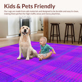 Ultra Soft Area Rug, Non Slip, Stain Resistant, Washable Area Rugs for Living Room, Bedroom, Lively Circular Kaleidoscope Effect(Purple)