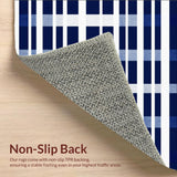 Ultra Soft Area Rug, Non Slip, Stain Resistant, Washable Area Rugs for Living Room, Bedroom, Living Room Stripe Rug Navy/White Stripes(Blue)