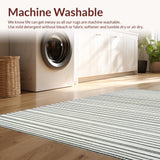 Ultra Soft Area Rug, Non Slip, Stain Resistant, Washable Area Rugs for Living Room, Bedroom, Simple Black and White Striped Floor Rug Area(Gray)