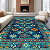 Ultra Soft Area Rug, Non Slip, Stain Resistant, Washable Area Rugs for Living Room, Bedroom, Colorful Abstract Southwest Style(Blue)