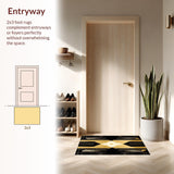 Ultra Soft Area Rug, Non Slip, Stain Resistant, Washable Area Rugs for Living Room, Bedroom, Opulent Medusa Gold Aesthetic(Gold)