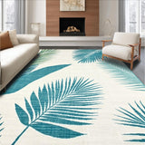 Ultra Soft Area Rug, Non Slip, Stain Resistant, Washable Area Rugs for Living Room, Bedroom, Fresh Ivory with Tropical Elements(White)