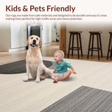 Ultra Soft Area Rug, Non Slip, Stain Resistant, Washable Area Rugs for Living Room, Bedroom, Inviting Cozy Tiled Composition(Gray)