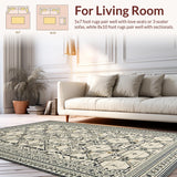 Ultra Soft Area Rug, Non Slip, Stain Resistant, Washable Area Rugs for Living Room, Bedroom, Elegant Geometric Diamond Arrangement(Gray)