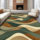Ultra Soft Area Rug, Non Slip, Stain Resistant, Washable Area Rugs for Living Room, Bedroom, Vibrant Graphic Geometric Elements(Brown)