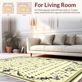 Ultra Soft Area Rug, Non Slip, Stain Resistant, Washable Area Rugs for Living Room, Bedroom, Scrollwork Beige Area Stylish Entryway(Beige)