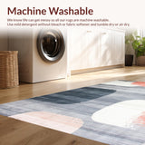 Ultra Soft Area Rug, Non Slip, Stain Resistant, Washable Area Rugs for Living Room, Bedroom, Elegant Modern Swirl Design(Gray)