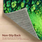 Ultra Soft Area Rug, Non Slip, Stain Resistant, Washable Area Rugs for Living Room, Bedroom, Soft Washable Floral Bath Mat for Minimalist Lifestyles(Green)