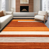 Ultra Soft Area Rug, Non Slip, Stain Resistant, Washable Area Rugs for Living Room, Bedroom, Modern Rustic Striped Decor(Brown)