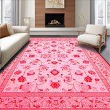 Ultra Soft Area Rug, Non Slip, Stain Resistant, Washable Area Rugs for Living Room, Bedroom, Soft Plush Floral Elegance(Pink)