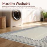 Ultra Soft Area Rug, Non Slip, Stain Resistant, Washable Area Rugs for Living Room, Bedroom, Rustic Textured Patterned Design(Gray)