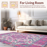 Ultra Soft Area Rug, Non Slip, Stain Resistant, Washable Area Rugs for Living Room, Bedroom, Plush for(Pink)