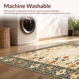 Ultra Soft Area Rug, Non Slip, Stain Resistant, Washable Area Rugs for Living Room, Bedroom, Natural Woven Hallway Area(Beige)