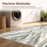 Ultra Soft Area Rug, Non Slip, Stain Resistant, Washable Area Rugs for Living Room, Bedroom, Elegant Greige Aztec Patterned With Layered Linear And Chevron Details(Gray)