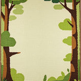 Ultra Soft Area Rug, Non Slip, Stain Resistant, Washable Area Rugs for Living Room, Bedroom, Charming Cartoon Tree Silhouettes(Beige)