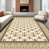 Beige and Brown Trellis Ideal for Entryway(White)