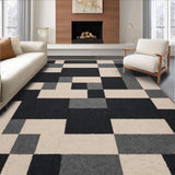 Distressed Black Checkered Farmhouse(Beige)