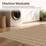 Ultra Soft Area Rug, Non Slip, Stain Resistant, Washable Area Rugs for Living Room, Bedroom, Elegant Transitional Checkerboard Design(Brown)