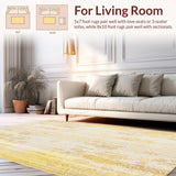 Ultra Soft Area Rug, Non Slip, Stain Resistant, Washable Area Rugs for Living Room, Bedroom, Abstract Floral Beige Yellow Area for Entryway(Yellow)