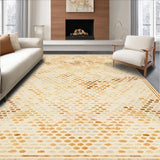 Ultra Soft Area Rug, Non Slip, Stain Resistant, Washable Area Rugs for Living Room, Bedroom, Plush Beige Honeycomb Area Rug with Diamond Lattice Contemporary Design(Beige)