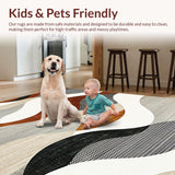 Ultra Soft Area Rug, Non Slip, Stain Resistant, Washable Area Rugs for Living Room, Bedroom, Elegant Subtle Gradient Waves(Beige)