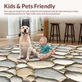 Ultra Soft Area Rug, Non Slip, Stain Resistant, Washable Area Rugs for Living Room, Bedroom, Pebble Beige Chenille Bath Area Non Skid Mat(Beige)