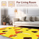 Ultra Soft Area Rug, Non Slip, Stain Resistant, Washable Area Rugs for Living Room, Bedroom, Charming Child-Friendly Decor Element(Yellow)