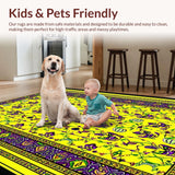 Ultra Soft Area Rug, Non Slip, Stain Resistant, Washable Area Rugs for Living Room, Bedroom, Dynamic Artistic Celebration Style(Yellow)
