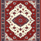 Ultra Soft Area Rug, Non Slip, Stain Resistant, Washable Area Rugs for Living Room, Bedroom, High Traffic Ivory Red Decorative Rug for Family Rooms(Red)