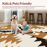 Ultra Soft Area Rug, Non Slip, Stain Resistant, Washable Area Rugs for Living Room, Bedroom, Antelope Print Camel Gray Living Room Rug(Beige)