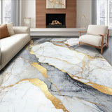 Ultra Soft Area Rug, Non Slip, Stain Resistant, Washable Area Rugs for Living Room, Bedroom, Luxurious Marbleized Textured Visual(White)
