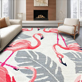 Ultra Soft Area Rug, Non Slip, Stain Resistant, Washable Area Rugs for Living Room, Bedroom, Rustic Tropical Leaf Arrangement(Pink)