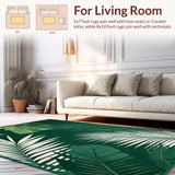 Ultra Soft Area Rug, Non Slip, Stain Resistant, Washable Area Rugs for Living Room, Bedroom, Rustic Green Organic Textures(Green)