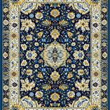 Ultra Soft Area Rug, Non Slip, Stain Resistant, Washable Area Rugs for Living Room, Bedroom, Earthy Tone Decorative Symmetry(Blue)