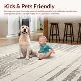 Ultra Soft Area Rug, Non Slip, Stain Resistant, Washable Area Rugs for Living Room, Bedroom, Contemporary Earthy Animal Aesthetic(Beige)