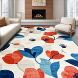 Ultra Soft Area Rug, Non Slip, Stain Resistant, Washable Area Rugs for Living Room, Bedroom, Contemporary Meadow Reverie with Abstract Petals and Layered Florals(White)
