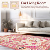 Ultra Soft Area Rug, Non Slip, Stain Resistant, Washable Area Rugs for Living Room, Bedroom, Transitional Warm Color Palette(Ivory)