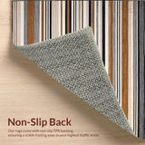 Ultra Soft Area Rug, Non Slip, Stain Resistant, Washable Area Rugs for Living Room, Bedroom, Elegant Striped Neutral Aesthetic(Brown)