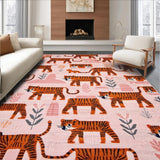 Ultra Soft Area Rug, Non Slip, Stain Resistant, Washable Area Rugs for Living Room, Bedroom, Artistic Fun-Filled Bath Mat(Pink)