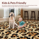 Ultra Soft Area Rug, Non Slip, Stain Resistant, Washable Area Rugs for Living Room, Bedroom, Modern Warmth with Exotic Flair(Beige)