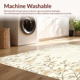 Ultra Soft Area Rug, Non Slip, Stain Resistant, Washable Area Rugs for Living Room, Bedroom, Serene Beige Blossom Absorbent Bath Mat for Tranquil Spaces(Beige)