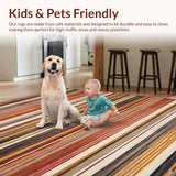 Ultra Soft Area Rug, Non Slip, Stain Resistant, Washable Area Rugs for Living Room, Bedroom, Elegant Rustic Multitonal Composition(Red)